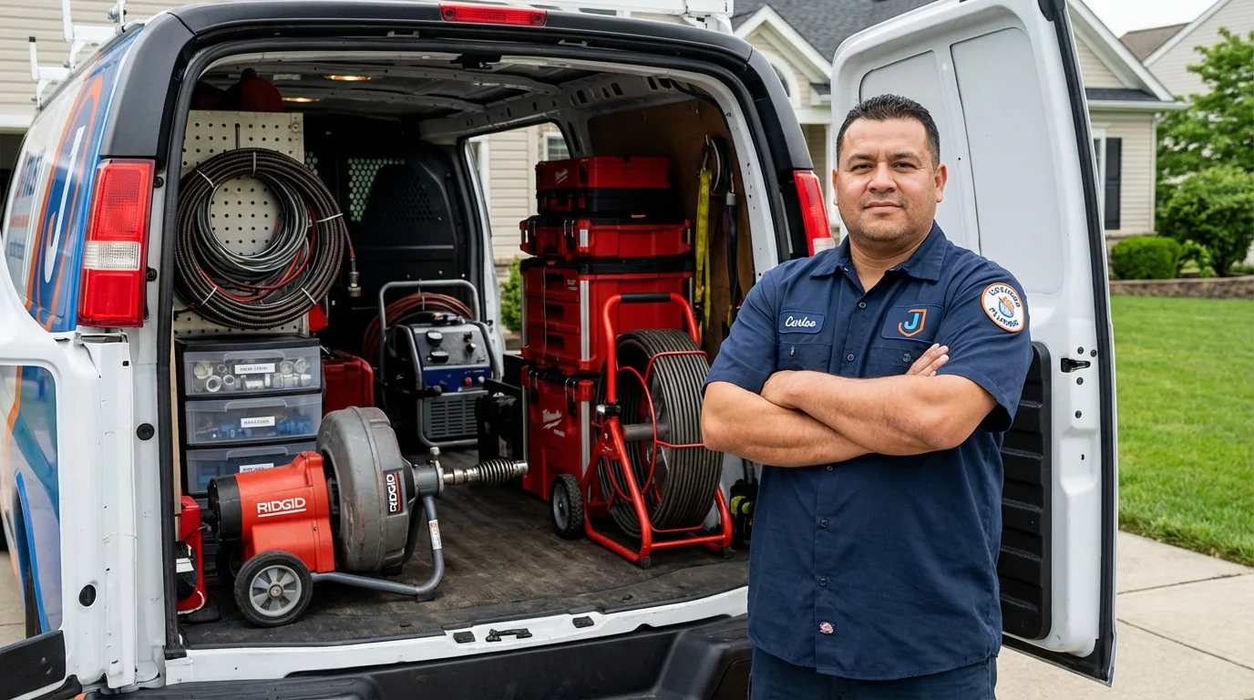 Professional drain cleaning equipment and Johns Plumbing LLC plumber in Talladega