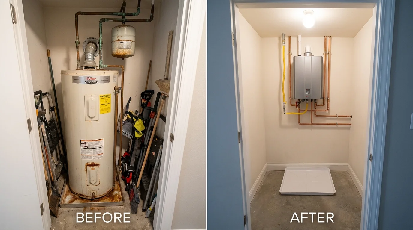 Tank water heater versus wall-mounted tankless unit comparison for Talladega, AL homeowners